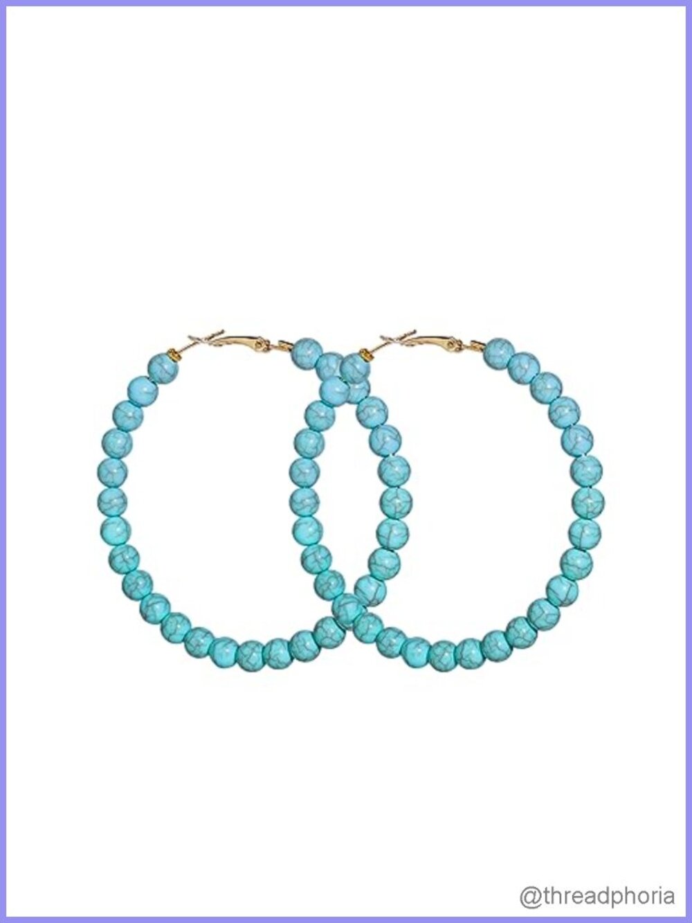 Turquoise Stone Dangle Earrings Ethnic Hoop Statement Boho Jewelry